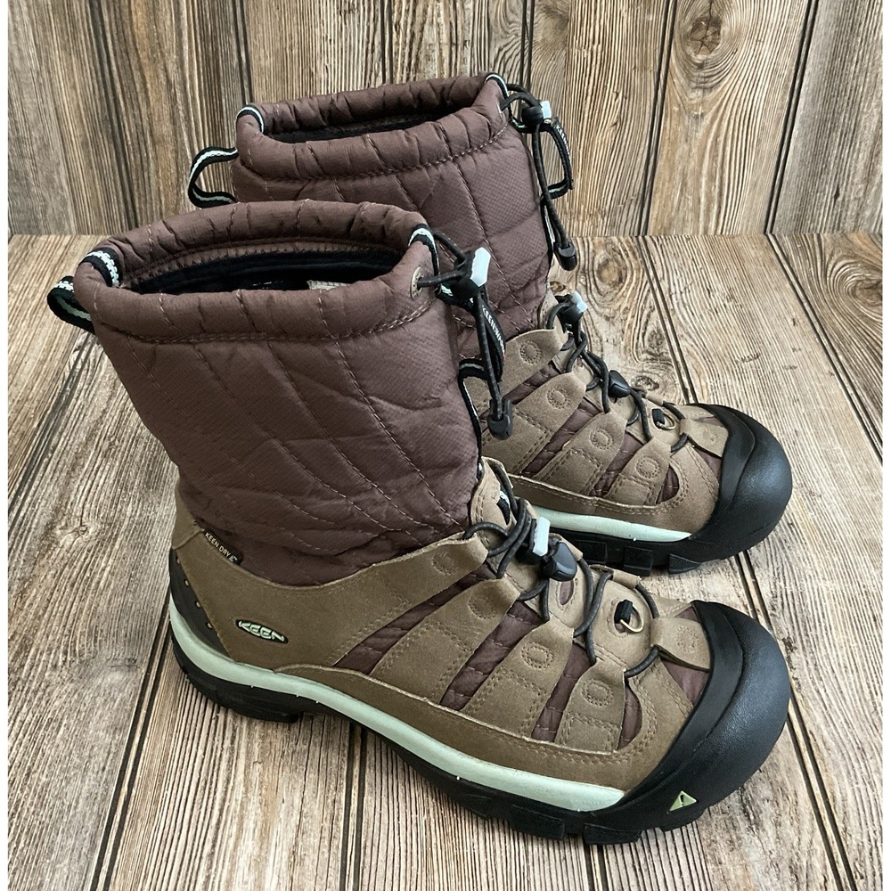 Keen Warm Shellback Winter Boots Insulated Brown Teal Womens Size 9 EU 39.5